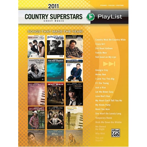 2011 Country Superstars Sheet Music PVG for Voice and Guitar