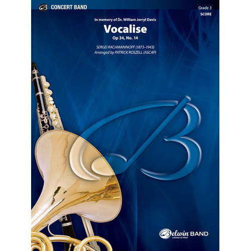 Vocalise Op 34 No 14 Concert Band Arrangement by Sergei Rachmaninoff