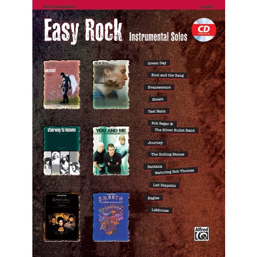 Easy Rock Inst Solos Alto Sax Book/CD