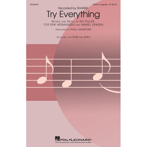 Try Everything SSAA A Cappella