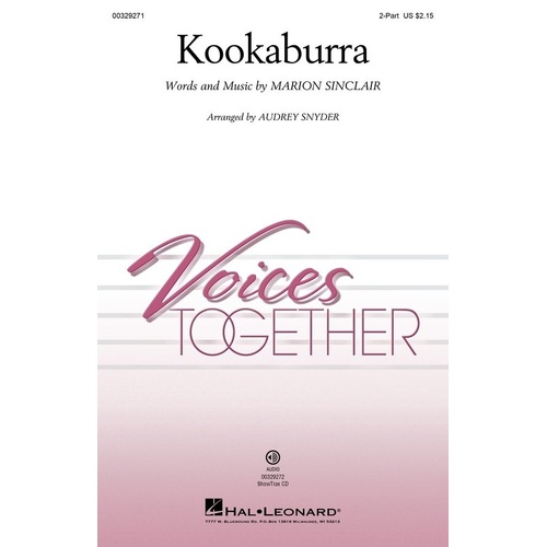 Kookaburra 2 Part Choral Music by Hal Leonard, 8 Pages, Voices Together Series