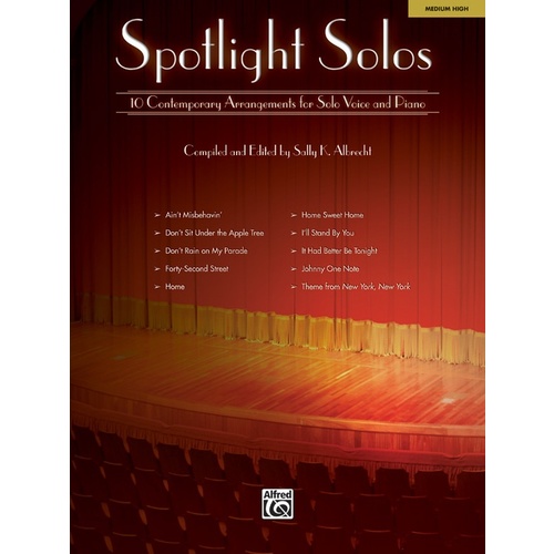 Spotlight Solos Book Medium High Vocal Sheet Music