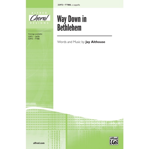 Way Down in Bethlehem TTBB Choral Sheet Music