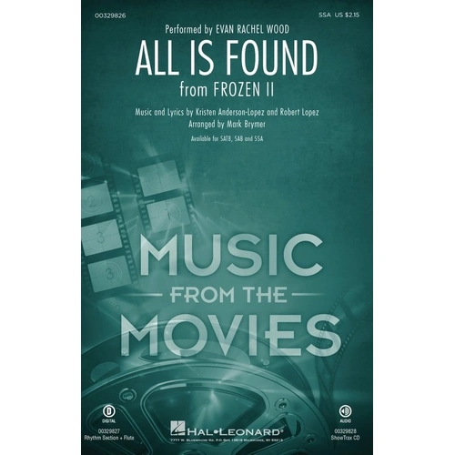 All Is Found SSA Choral Arrangement from Frozen II by Hal Leonard, 8 Pages