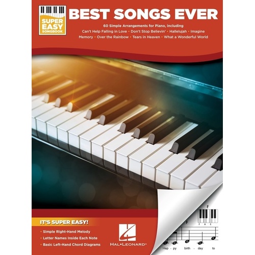 Best Songs Ever Super Easy Songbook - 60 Classic Songs for Piano