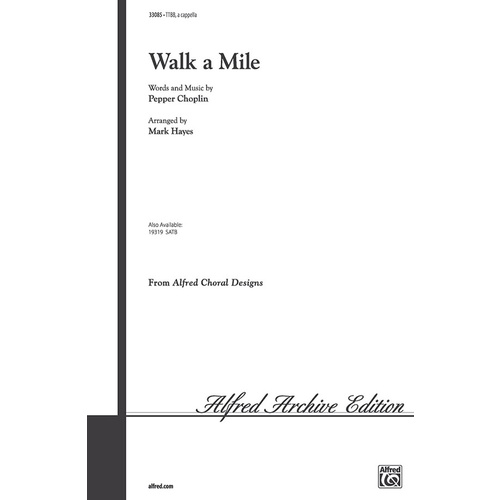 Walk a Mile TTBB Choral Sheet Music