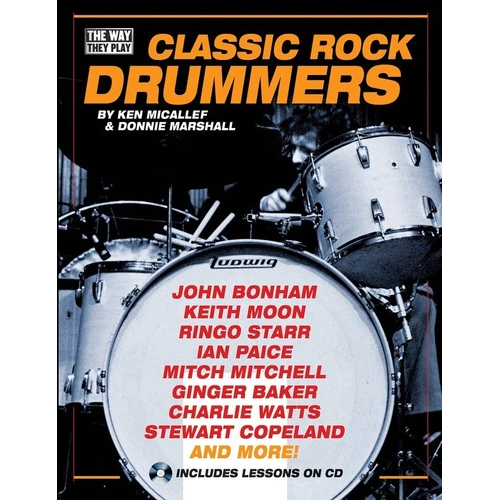 Classic Rock Drummers Book with CD by Backbeat Books, 112 Pages