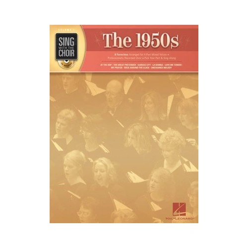 1950s Sing with the Choir BK/CD V4 by Hal Leonard, SATB Parts, 40 Pages, Includes 8 Classic Songs