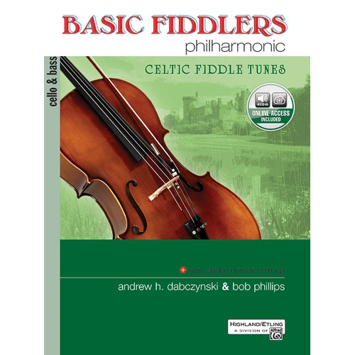 Basic Fiddlers Philharmonic Celtic Fiddle VC - Cello Sheet Music with Simplified and Advanced Versions, Note Names, Lyrics, and Accompaniment Audio