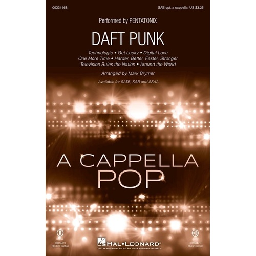 Daft Punk SAB Opt A Cappella by Hal Leonard - 24 Pages, Choral Series