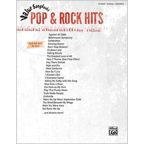 VALUE SONGBOOKS POP and ROCK HITS PVG