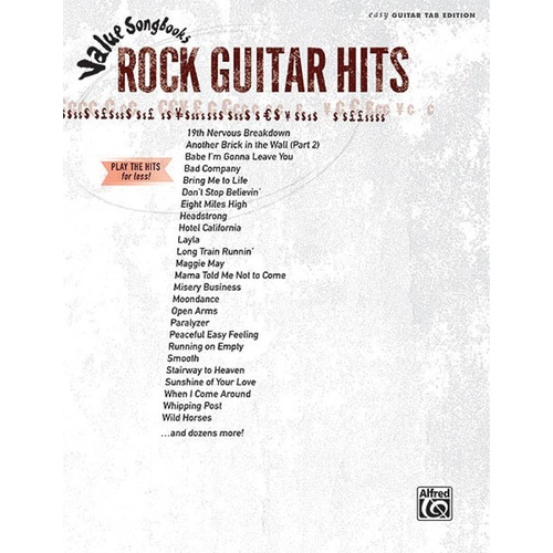 Value Songbooks Rock Guitar Hits Guitar Tab