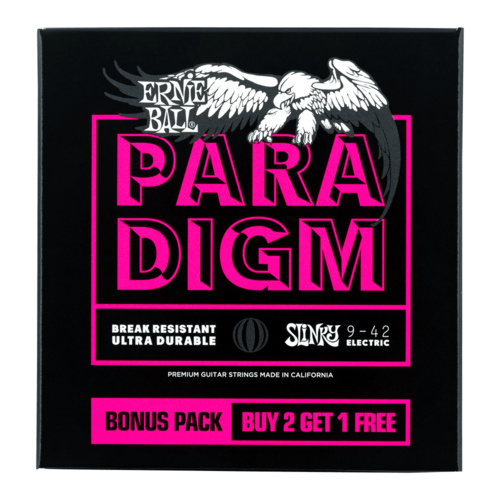 Ernie Ball Super Slinky Paradigm Electric Guitar Strings-9-42 Gauge, 3 Pack