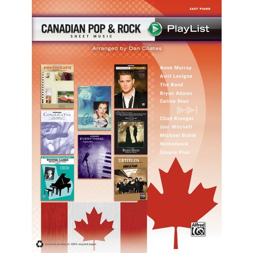 Canadian Pop & Rock Piano Sheet Music Playlist