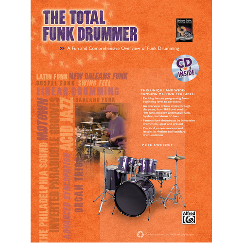 Total Funk Drummer BK/CD - Percussion Sheet Music for All Skill Levels