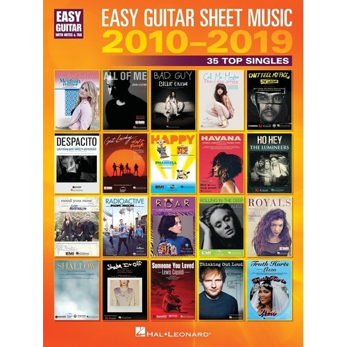 Easy Guitar Sheet Music 2010-2019 with Notes & TAB by Hal Leonard, 152 Pages
