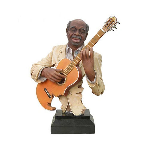Music Alive Figure - Classic Guitarist Bust, 420mm Tall, Handpainted Polyresin