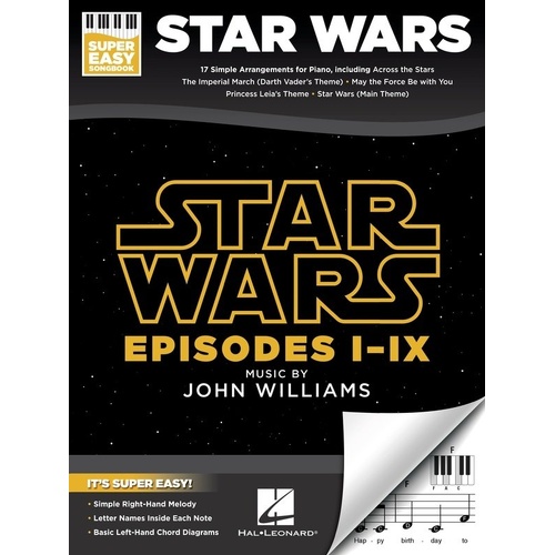 Star Wars Super Easy Songbook for Piano and Keyboard - 17 Songs, E-Z Play Format, 32 Pages