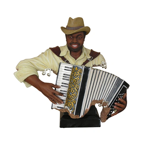 Music Alive Handpainted Accordionist Figure - 400mm Polyresin