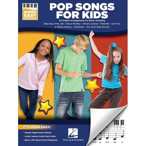 Pop Songs for Kids Super Easy Songbook by Hal Leonard - 128 Pages, E-Z Play Format, Piano & Keyboard Arrangements
