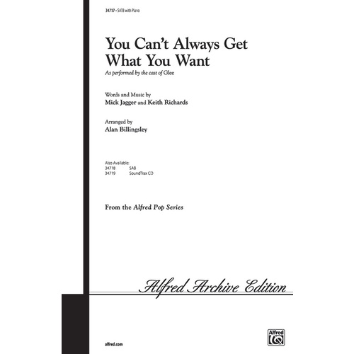 You Can't Always Get What You Want SATB Choral Sheet Music