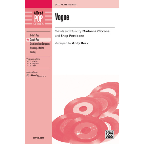 Vogue SATB Choral Sheet Music