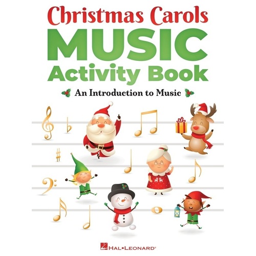 Christmas Carols Music Activity Book by Hal Leonard - 72 Pages, Features Songs, Games, Puzzles for Kids