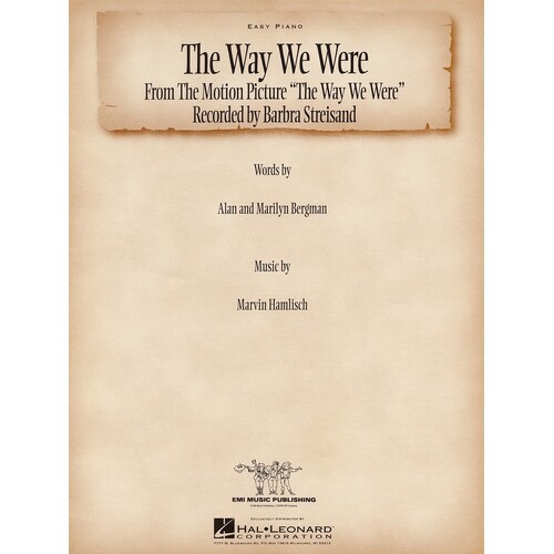 Way We Were S/S Easy Piano (Softcover Book)