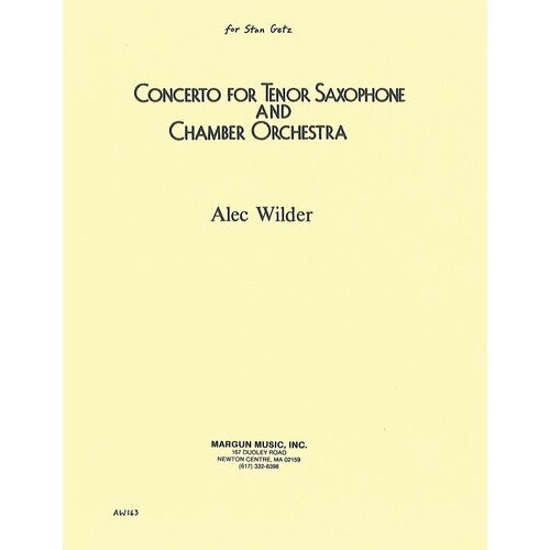 Concerto For Tenor Saxophone And Chamber Orch Se (Music Score/Parts)