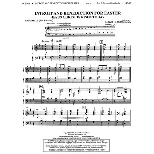 Introit And Benediction For Easter Handbell Part
