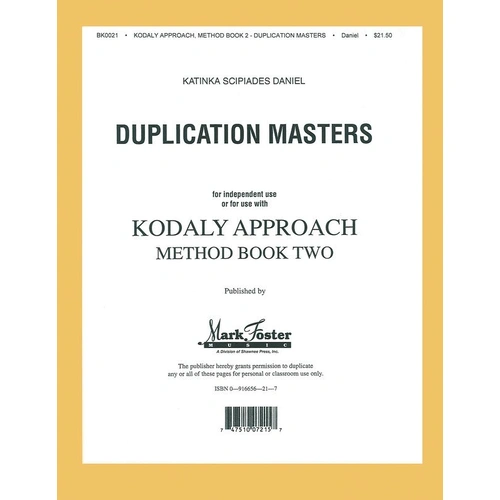 Kodaly Approach II Transparencies by Shawnee Press, 160 Pages, Mark Foster Series, Classroom & Education