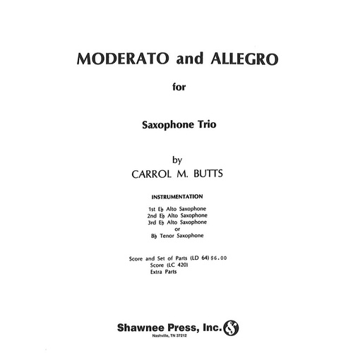 Moderato And Allegro Trio