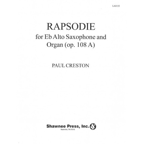 Rapsodie For E Flat Alto Saxophone And Organ Sax 