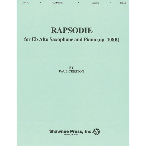 Rapsodie For E Flat Saxophone And Piano (Softcover Book)