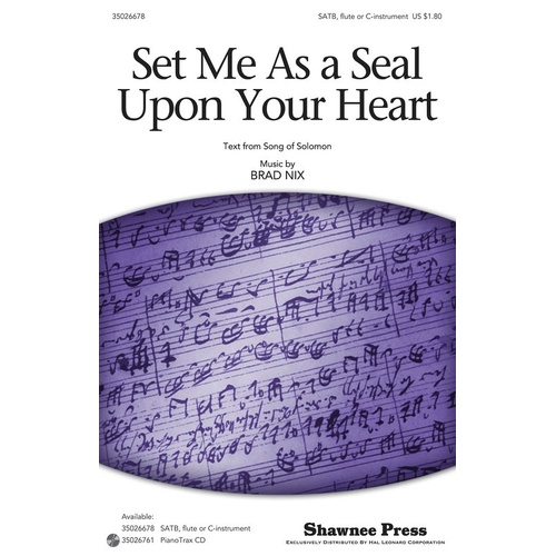 Set Me As A Seal Upon Your Heart SATB/Flute (Octavo)