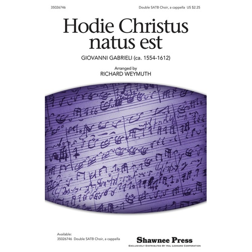 Hodie Christus Natus Est Double Choir (Octavo)
