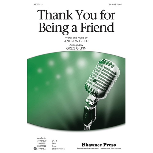 Thank You For Being A Friend SAB (Octavo)