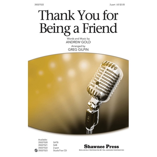 Thank You For Being A Friend 2Pt (Octavo)