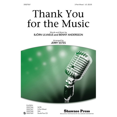 Thank You For The Music 3 Part (Octavo)