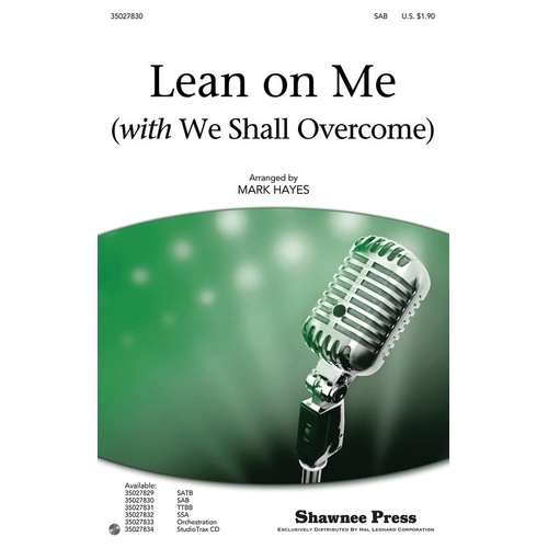 Lean On Me With We Shall Overcome SAB (Octavo)