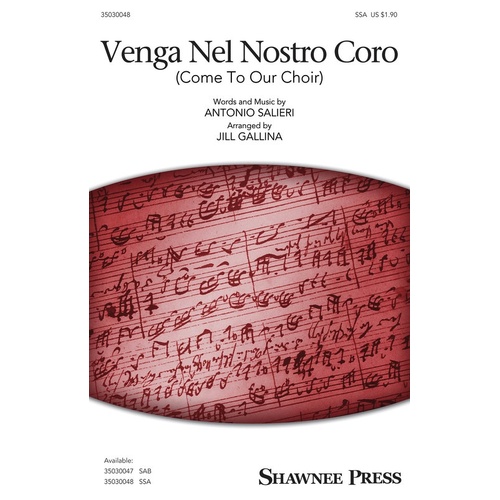 Venga Nel Nostro Coro SSA (Octavo)