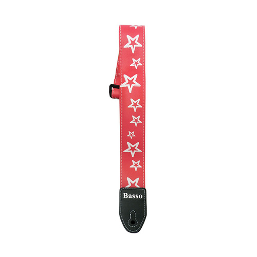 Basso Guitar Strap - Synthetic Pink Stars SF71PK