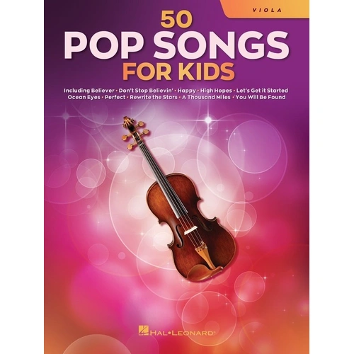 50 Pop Songs for Kids for Viola by Hal Leonard, 72 Pages, Instrumental Folio