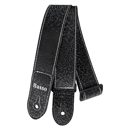 Basso Kids Guitar Strap - Black, Adjustable 67-118cm, 5cm Wide, Recyclable Synthetic