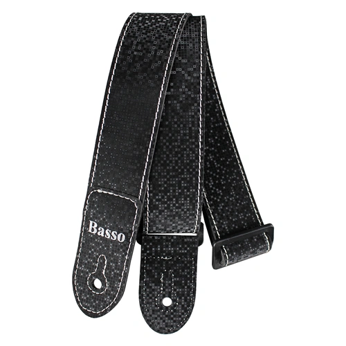 Basso Kids Line Black Guitar Strap SF190 - Adjustable 5cm Wide, 67-118cm Length, Recyclable Synthetic
