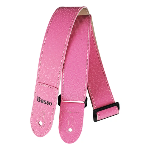 Basso Kids Line Pink Guitar Strap SF197, Adjustable 67-118cm, 5cm Wide, Recyclable Synthetic