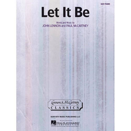 Let It Be Easy Piano Sheet Music