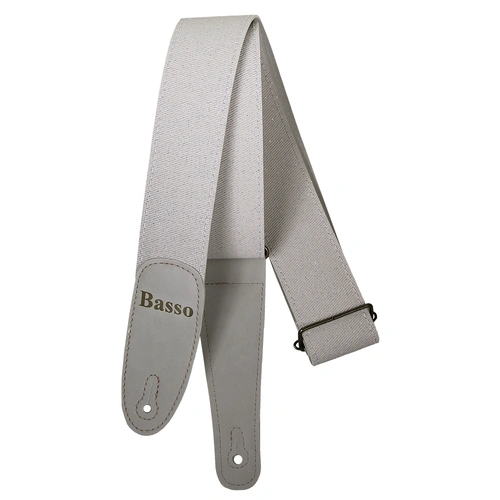 Basso Diamond Stage Series Porous White Guitar Strap EX43, 5cm Wide, Adjustable 90-145cm, Recyclable Synthetic