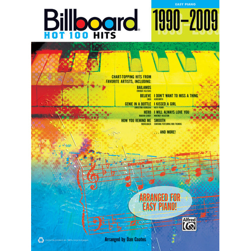 Billboard Hot 100 Hits 1990-2009 Piano Sheet Music Collection