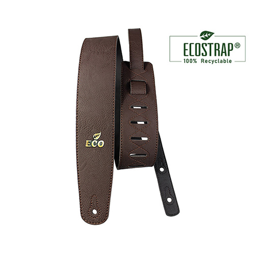 EcoStrap Vegan Guitar Strap - Brown ECO-02, 100% Recyclable, 6cm Width, Adjustable 100-145cm Length, Made in Brazil